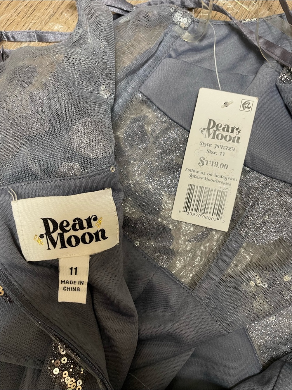 Dear Moon Sequin Mesh Corset Gown Size 11 NWT Formal Dress NWT - Picture 13 of 16